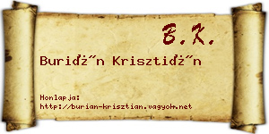 Burián Krisztián névjegykártya